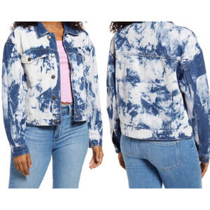 BD BLEACH‎ OVERDYE DENIM WOMEN'S COTTON JEAN JACKET SIZE SMALL NWT